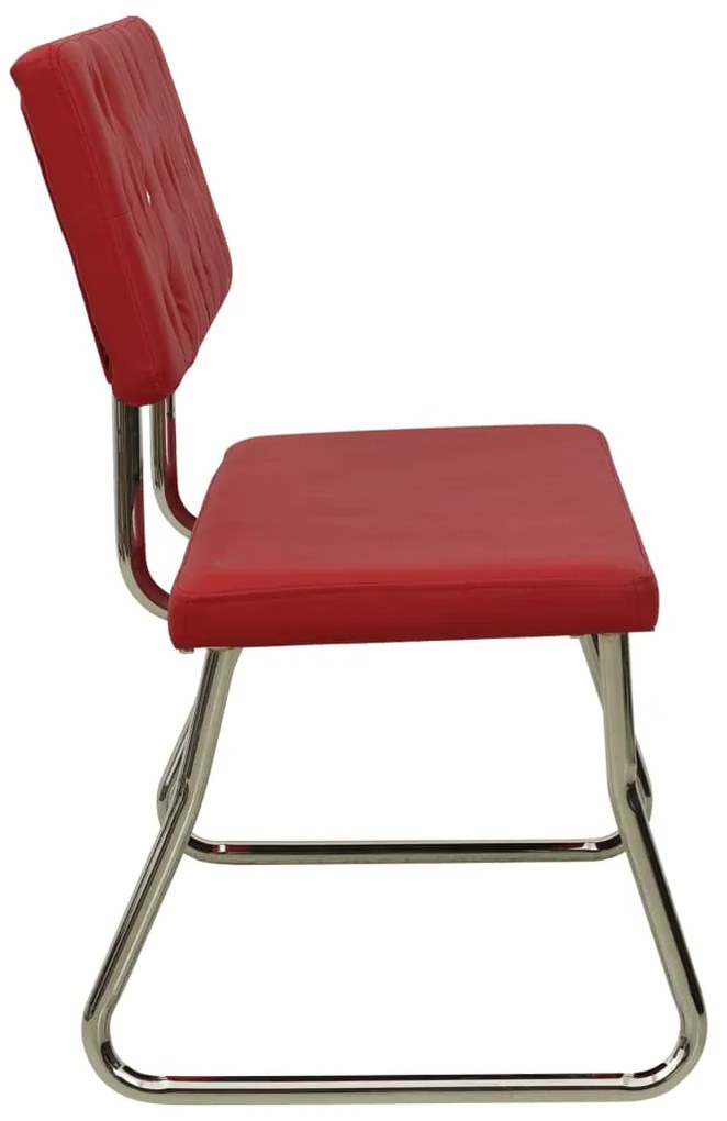 Banco 110 cm couro artificial vermelho tinto