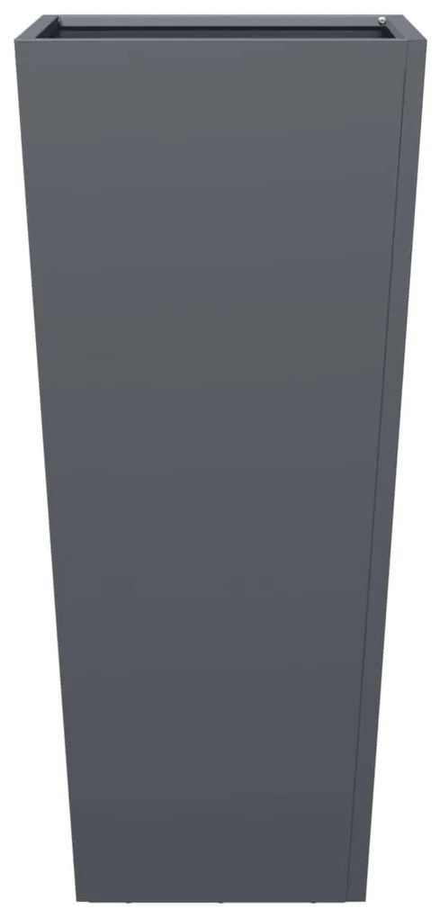 Vaso/floreira de jardim 2 pcs 35x35x75 cm aço antracite
