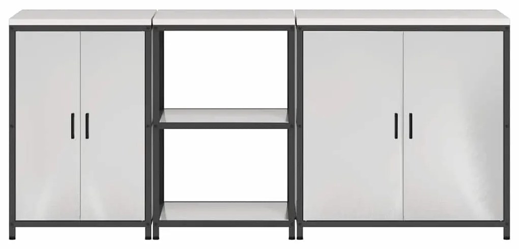 Conjunto de Armazenamento de Cozinha com prateleira Outros 3 pcs Prata