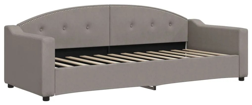 Sofá-cama com gavetão 80x200 cm tecido cinzento-acastanhado