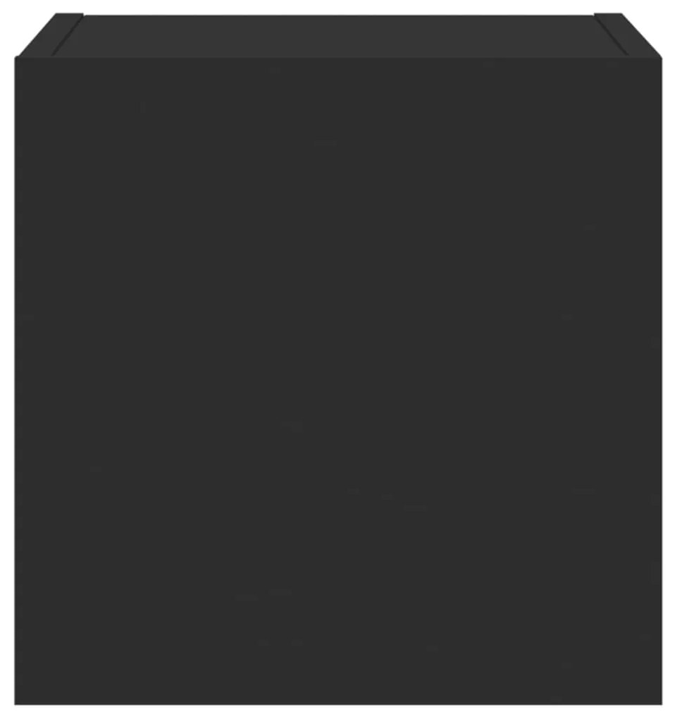 Móvel de parede para TV com luzes LED 30,5x35x30 cm preto