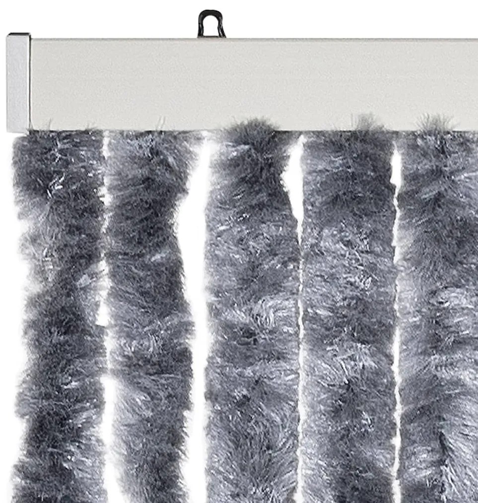 Cortina anti-insetos 118x220 cm chenille prateado