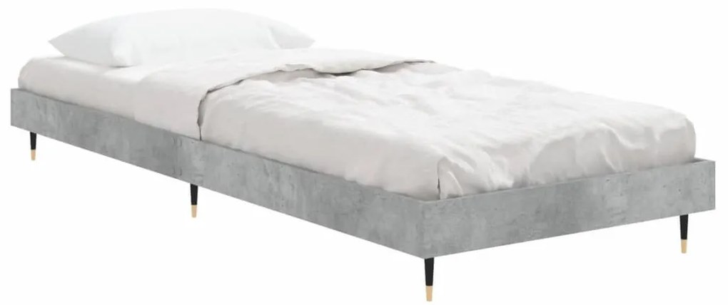 Estrutura de cama 75x190 cm derivados de madeira cinza cimento