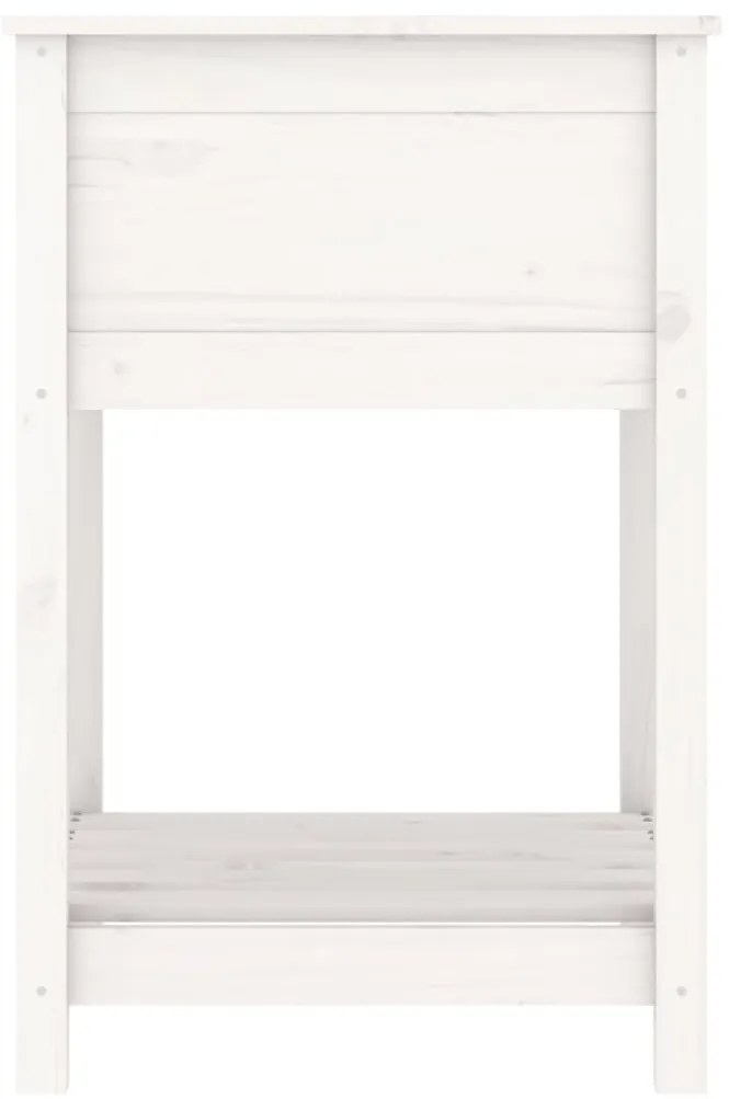 Vaso/floreira com prateleira 54x54x81 cm pinho maciço branco