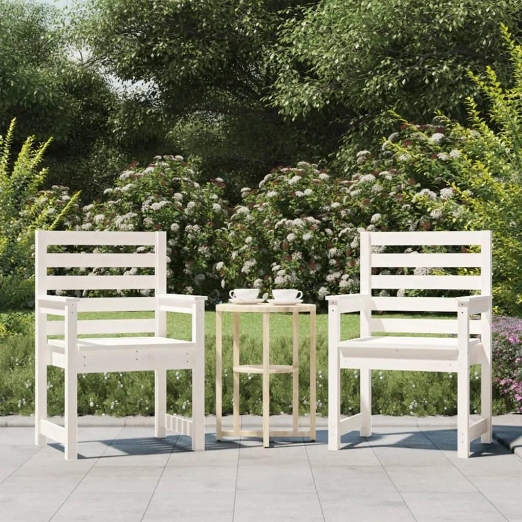 Cadeiras de jardim 2 pcs 60x48x91 cm pinho maciço branco
