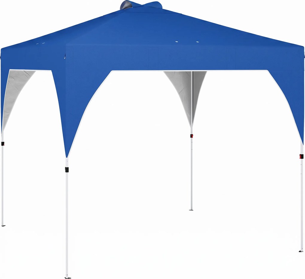 Outsunny Tenda Dobrável 3x3 m Pop-up Tenda de Jardim com Bloqueio Central UPF50+ Altura Ajustável 3 Níveis Bolsa de Transporte Azul | Aosom Portugal