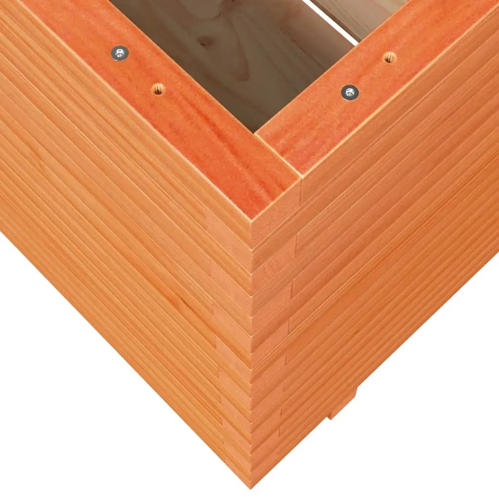 Vaso/floreira de jardim 70x70x72 cm pinho maciço castanho mel