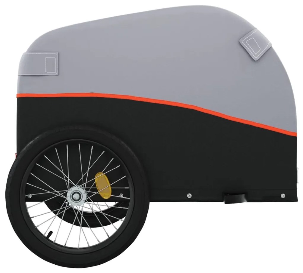 Reboque para bicicleta 45 kg ferro preto e laranja