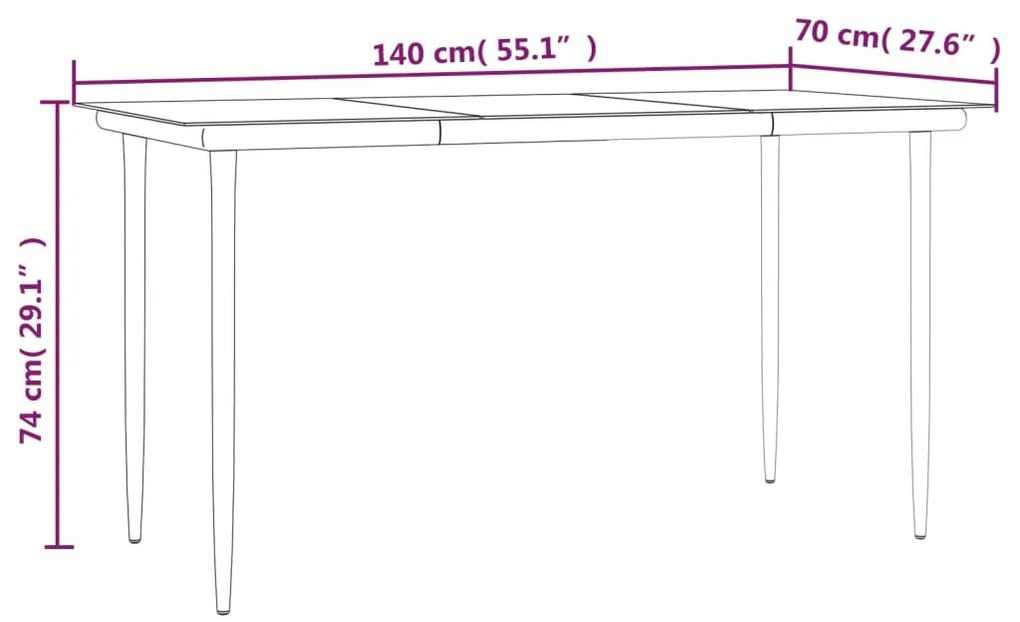 5 pcs conjunto de jantar p/ jardim vime PE