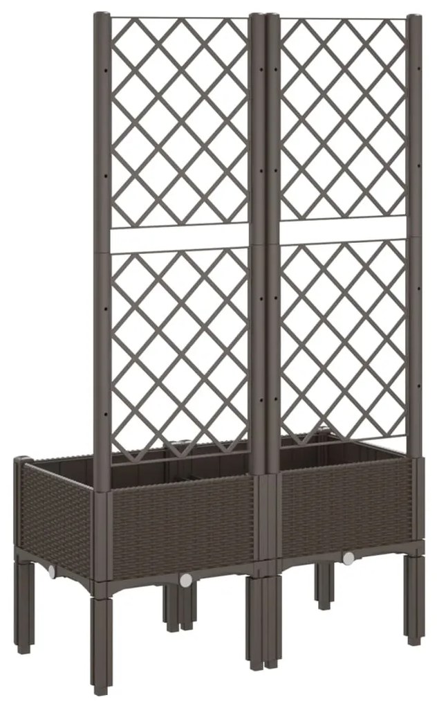Vaso/floreira de jardim c/ treliça 80x40x142 cm PP castanho