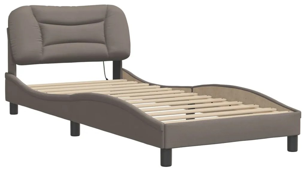 Estrutura de cama com LED sem colchão 80x200 cm tecido