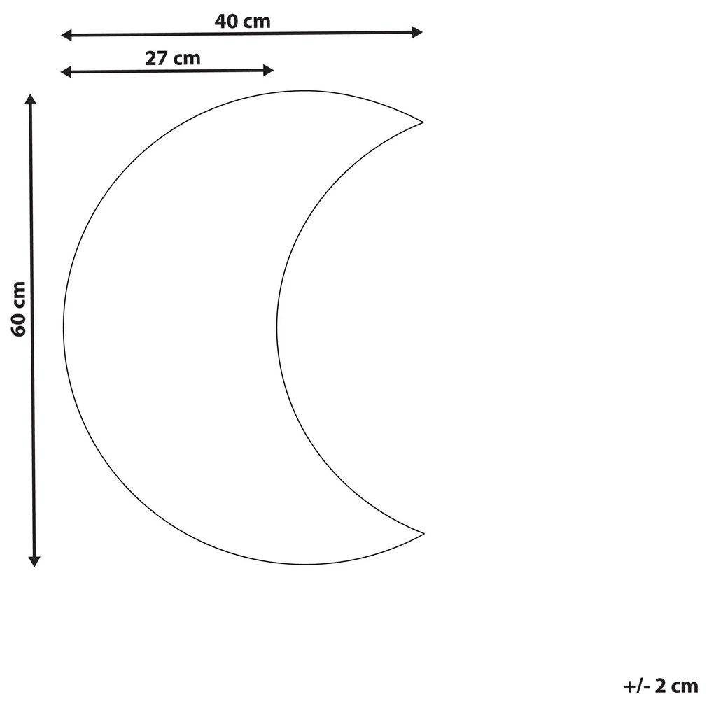 Espelho de parede em lua crescente prateado 40 x 60 cm PESMES Beliani