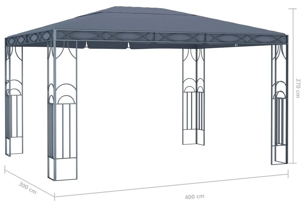 Gazebo 400x300 cm antracite