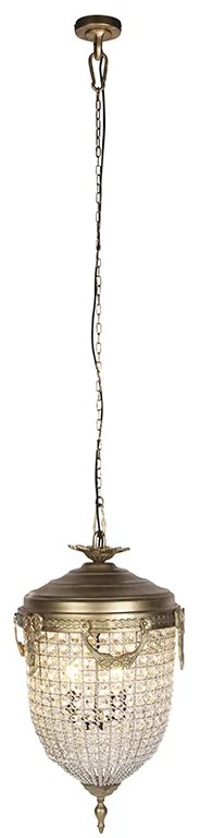 Candeeiro de suspensão Art Déco cristal 40cm dourado - Cesar Art Deco,Clássico / Antigo