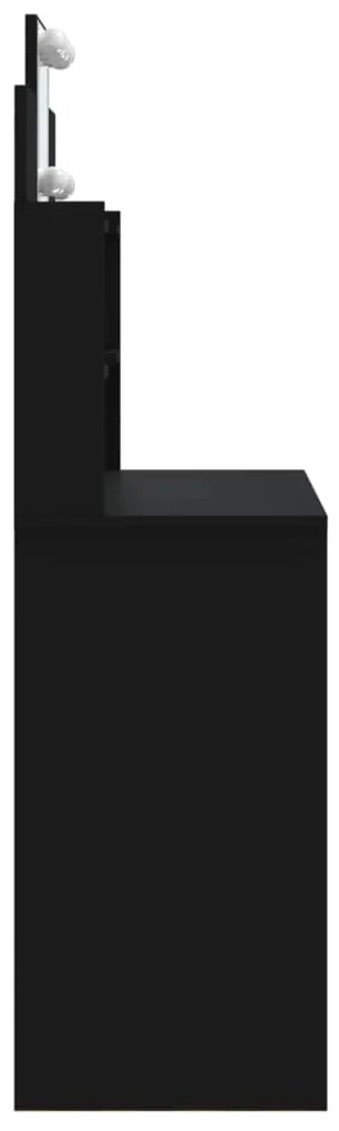 Toucador com luzes LED 96x40x142 cm preto