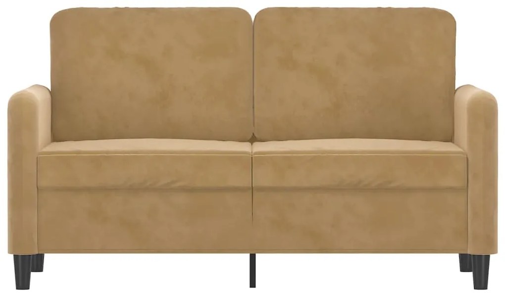 Sofá de 2 lugares veludo 120 cm castanho