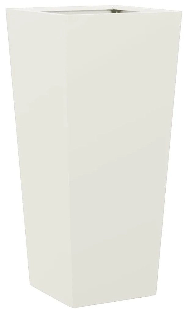 Vaso/floreira de jardim 35x35x75 cm aço branco