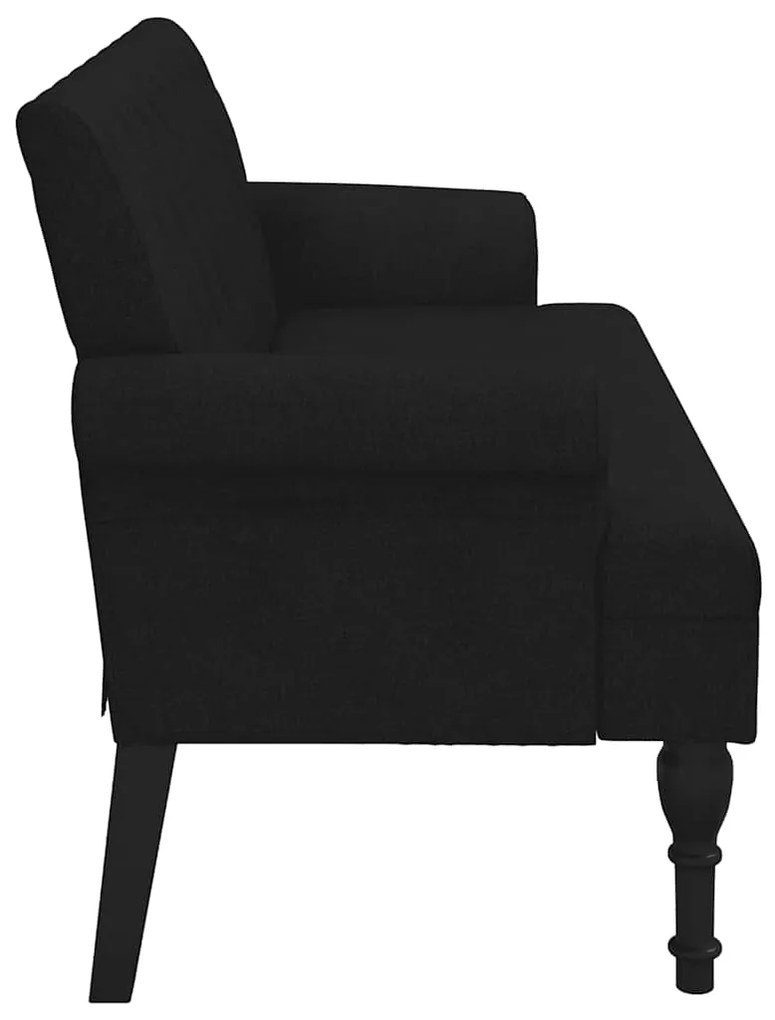Banco com encosto 120x62x75,5 cm tecido preto