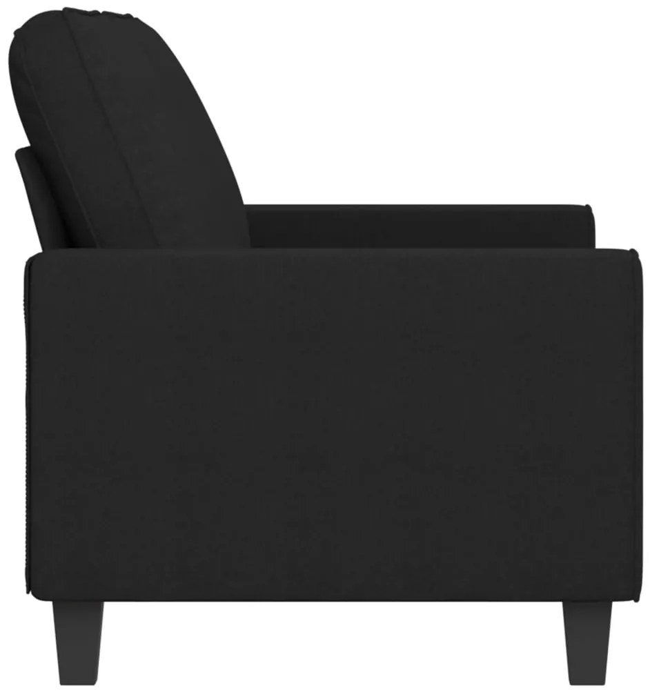 Sofá de 2 lugares tecido 140 cm preto