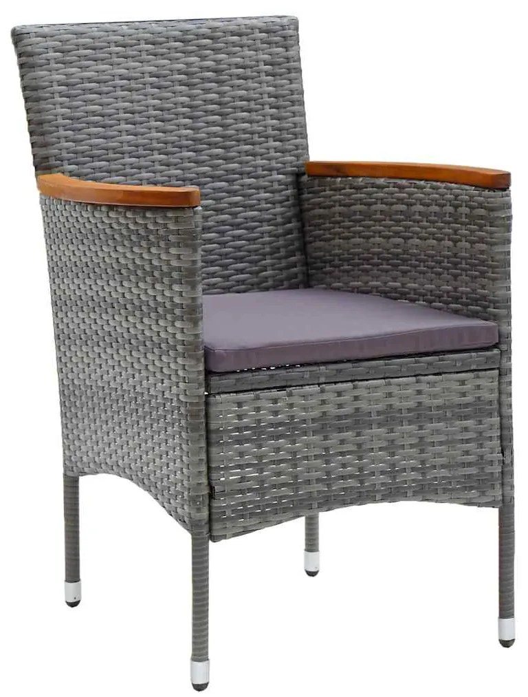 Conjunto de 5 Peças de Jantar para Jardim - Rattan Sintético Cinza