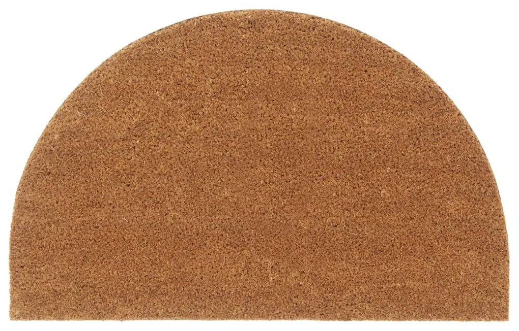 vidaXL Tapete de porta semicircular 50x80 cm fibra coco tufada natural