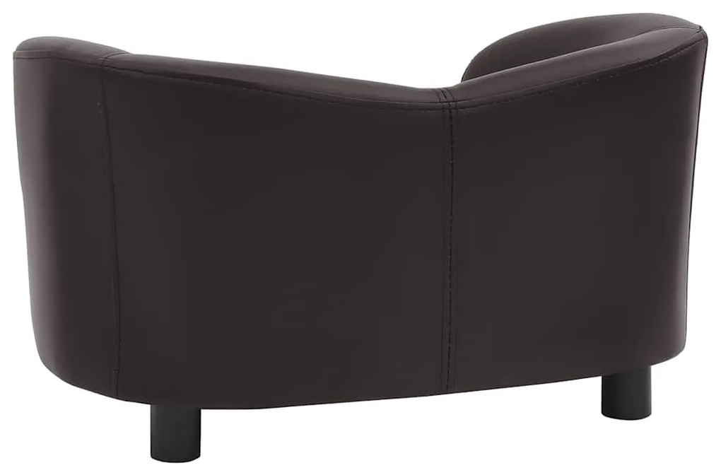 Sofá para cães 67x41x39 cm couro artificial castanho