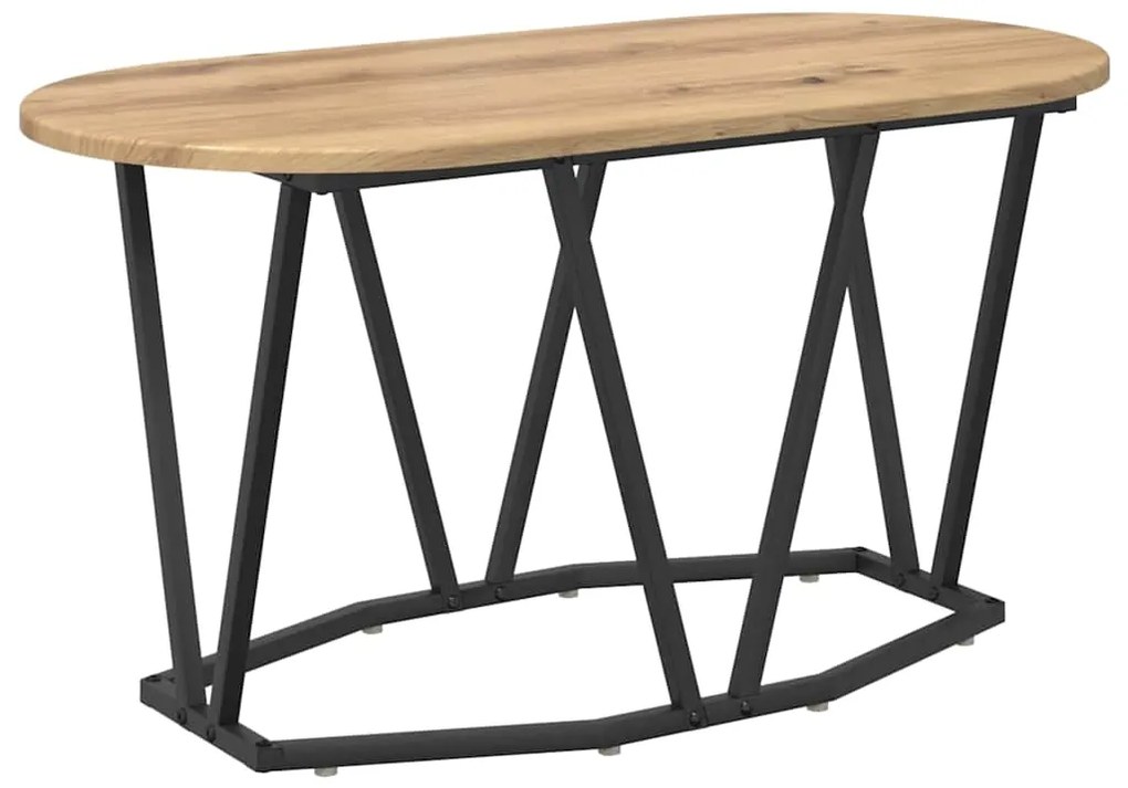 Mesa de Centro vidaXL Carvalho Artisan 80x40x40,5 cm em Madeira de Eng