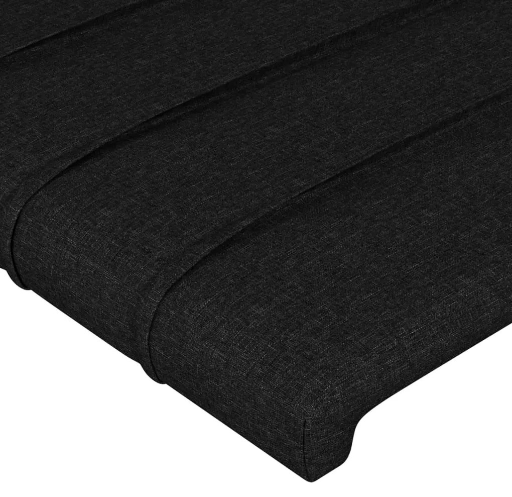 Cabeceira de cama c/ luzes LED tecido 180x5x78/88 cm preto