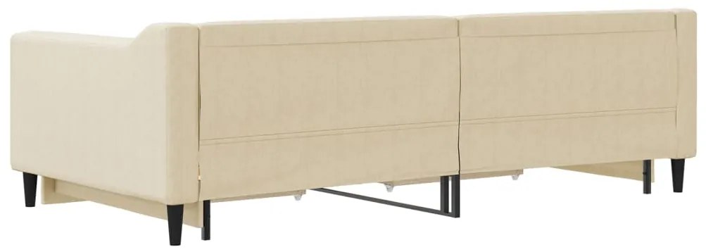 Sofá-cama com gavetão e gavetas 100x200 cm tecido cor creme