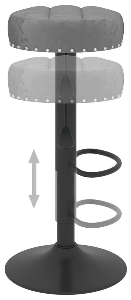 Bancos de bar 2 pcs veludo cinzento-escuro