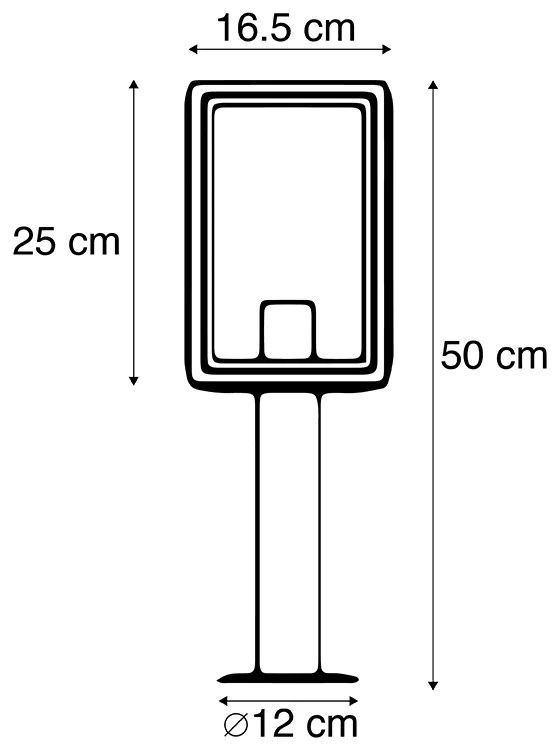 Candeeiro de poste exterior cinzento 50 cm IP44 - Sutton Clássico / Antigo,Country / Rústico,Retro