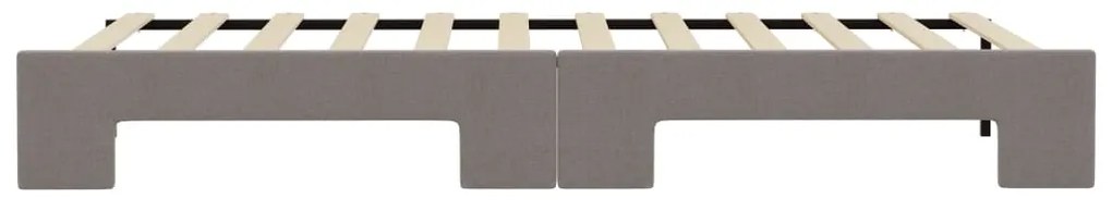 Sofá-cama com gavetão 100x200 cm tecido cinzento-acastanhado