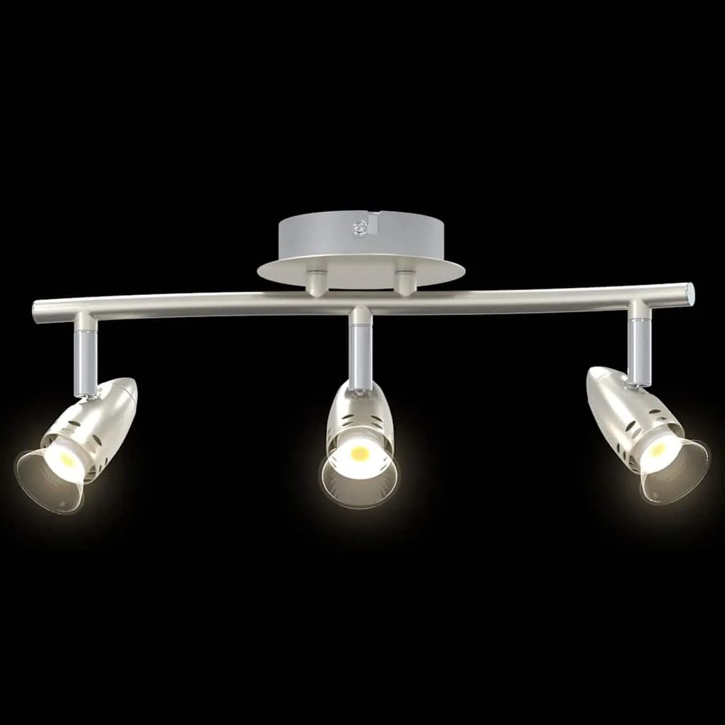 Spotlight de Teto 3 Vias Ajustável Níquel Mate GU10