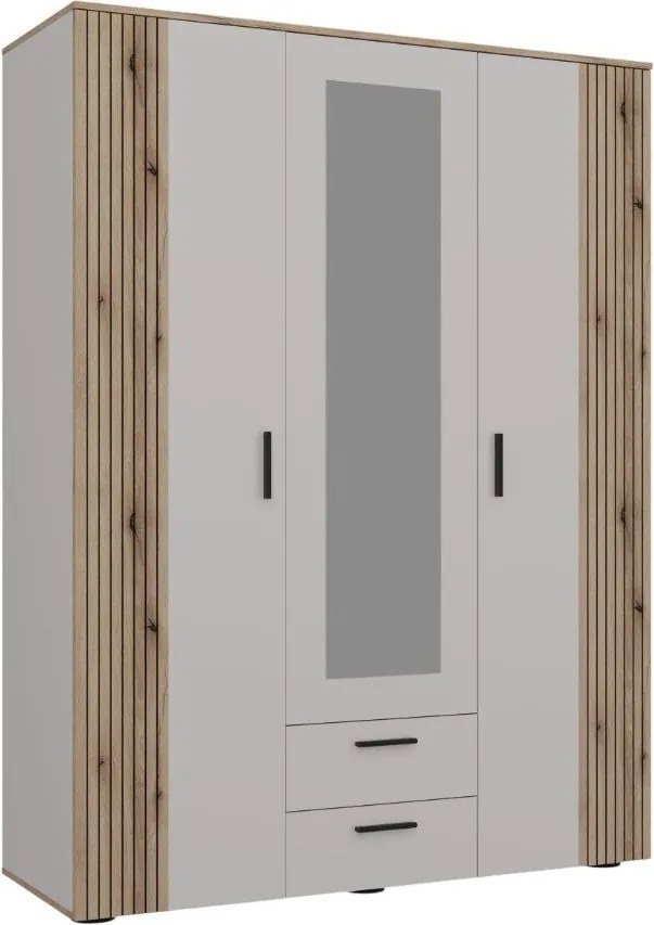 Roupeiro Mandeville 311, Carvalho, Caxemira, 200x150x55cm, 124.8 kg, Portas para roupeiro: Com dobradiças