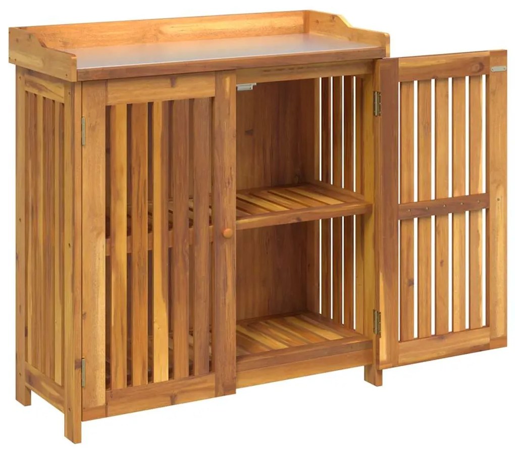 Armário de Jardim com armazenamento com porta Castanho 78 x 36.5 x 78c