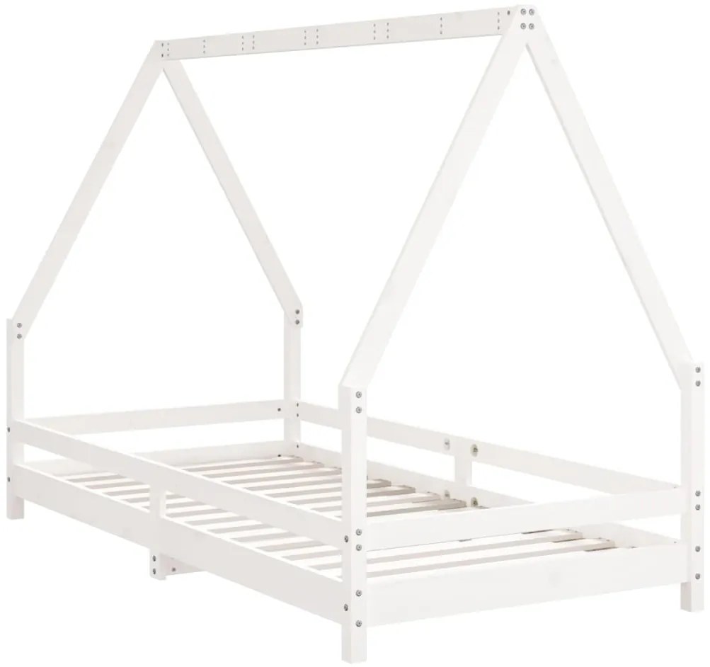 Estrutura de cama infantil 90x190 cm pinho maciço branco