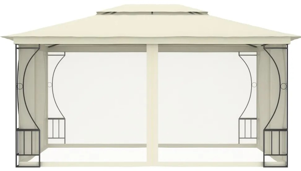 Gazebo com redes 300x400x265 cm creme
