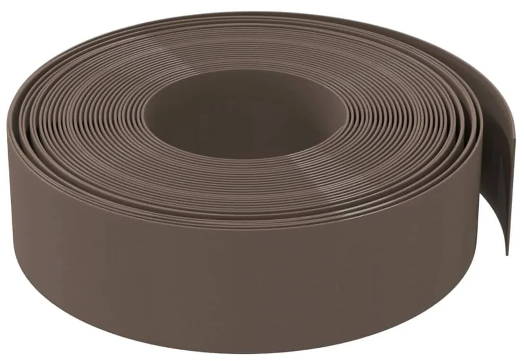 Bordas de jardim 5 pcs 10 m 15 cm polietileno castanho