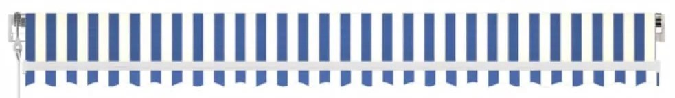 Toldo retrátil automático 500x350 cm azul e branco
