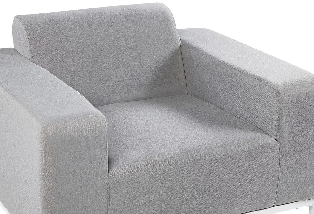 Conjunto de 2 poltronas de jardim cinzento claro e branco ROVIGO Beliani