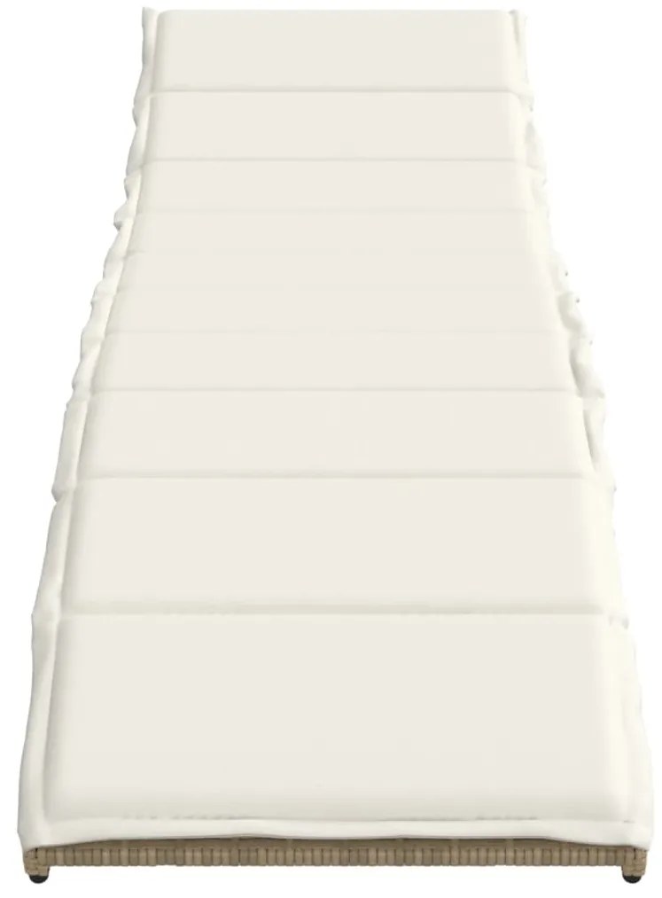 Espreguiçadeira com almofadão 55x199x50 cm vime PE bege