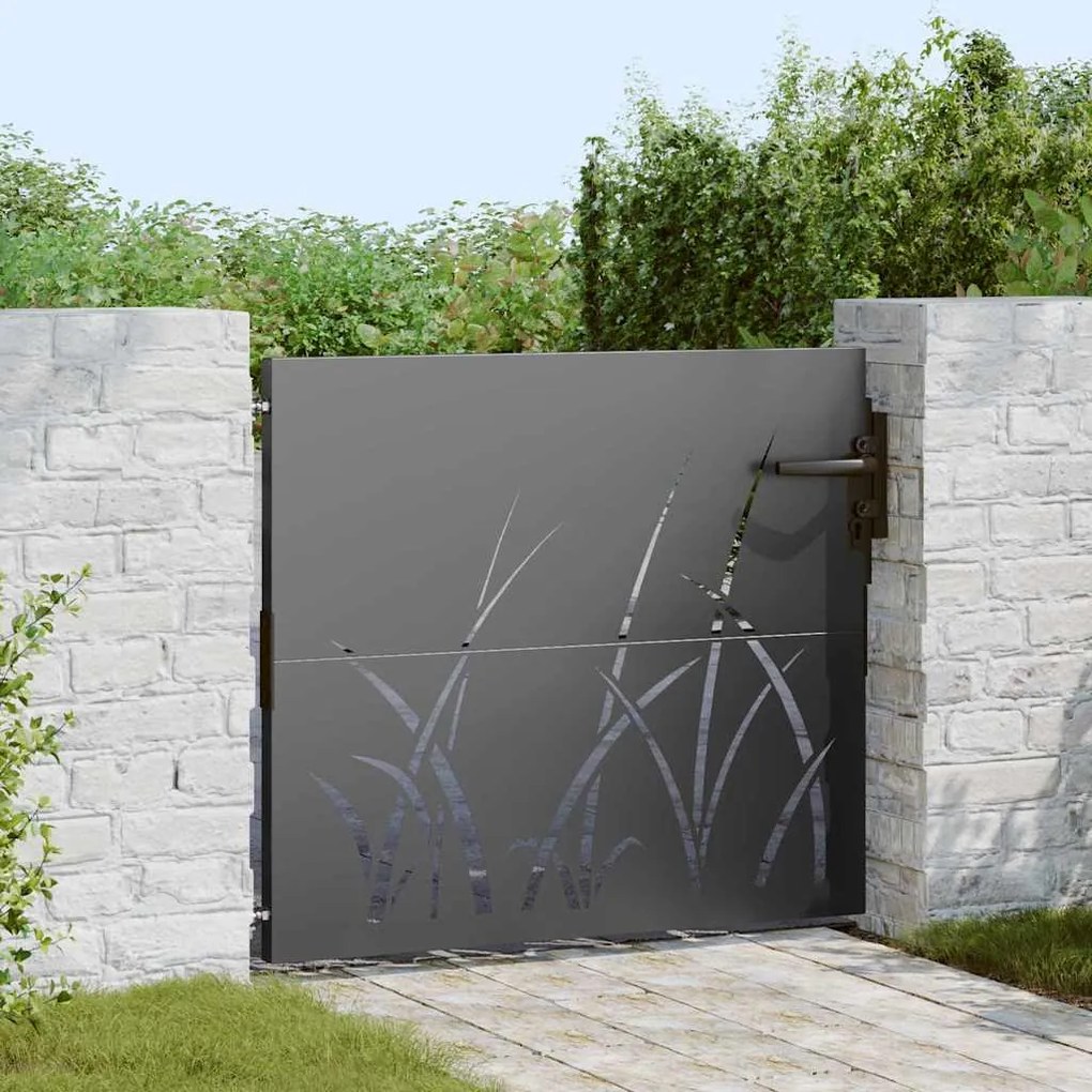 vidaXL Portão de Jardim Preto 105 x 100 cm Aço com Revestimento em Pó