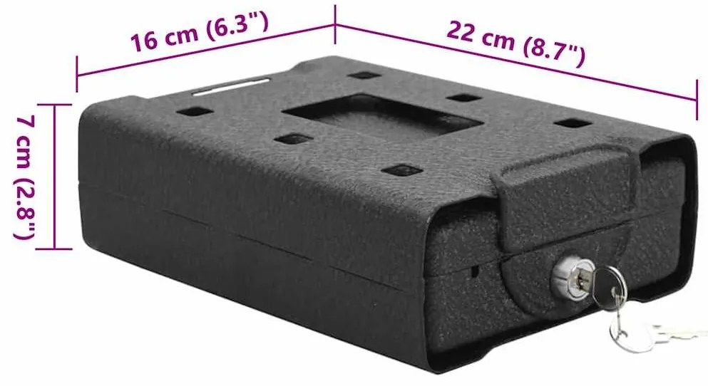 Cofre de Segurança Preto Metal Pequeno Fechaduras