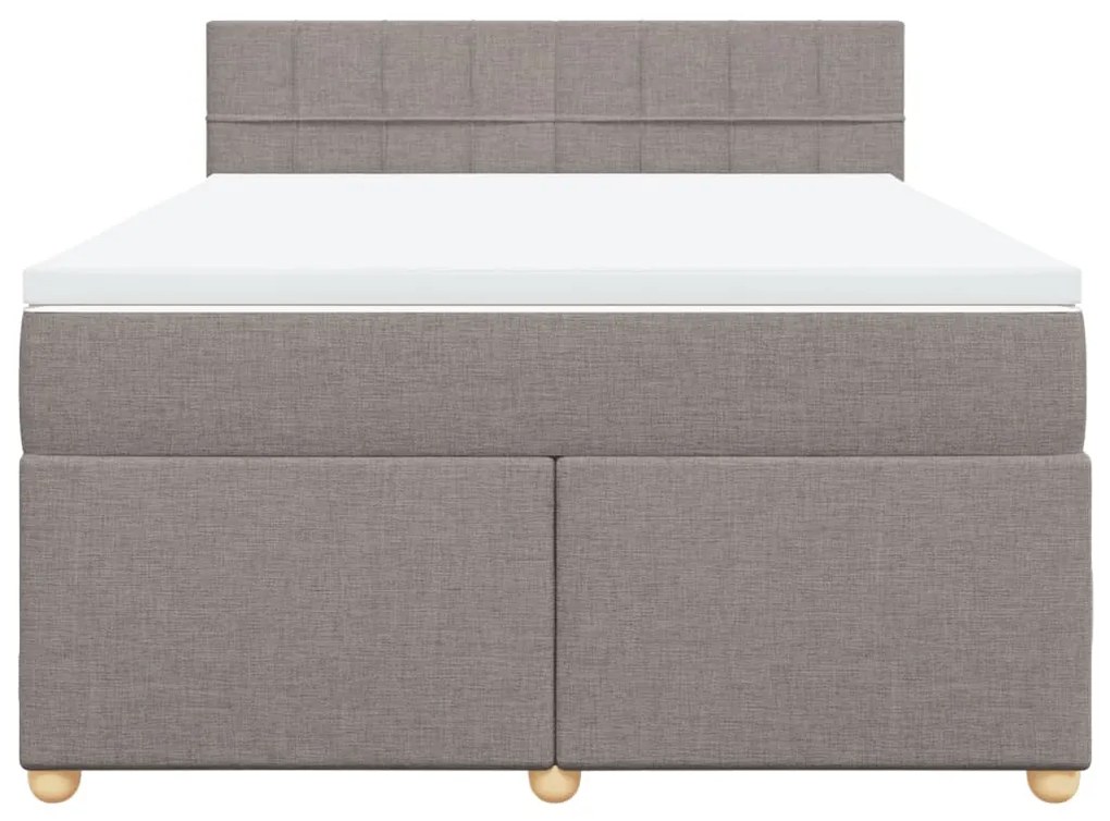 Cama com molas/colchão 140x200 cm tecido castanho-acinzentado