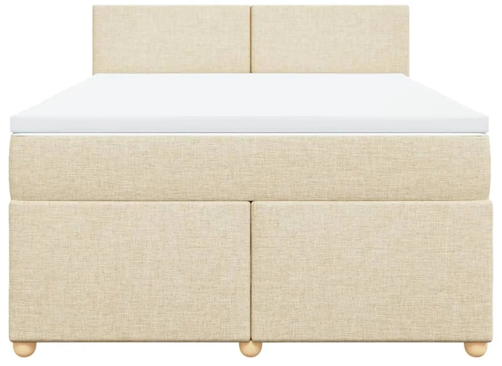 Cama com molas/colchão 140x200 cm tecido cor creme