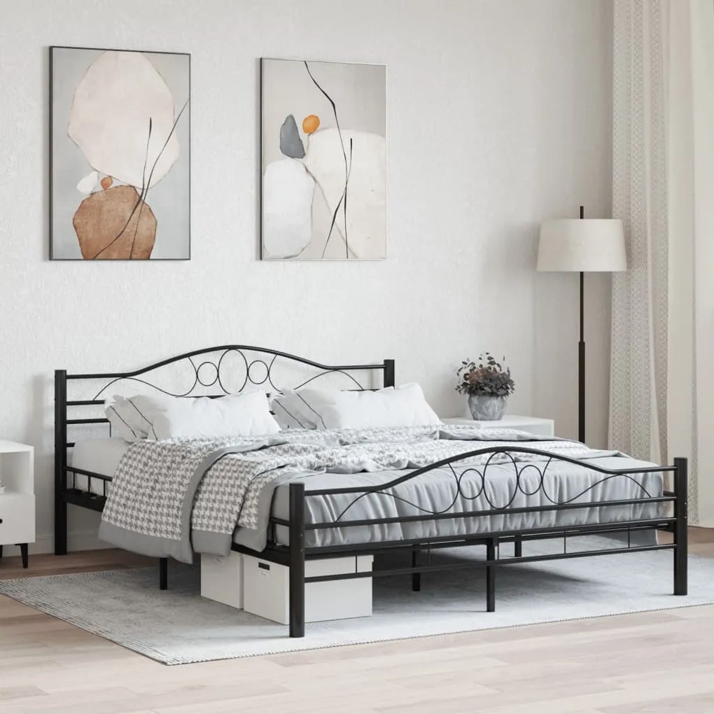 285289 vidaXL Estrutura de cama 160x200 cm aço preto