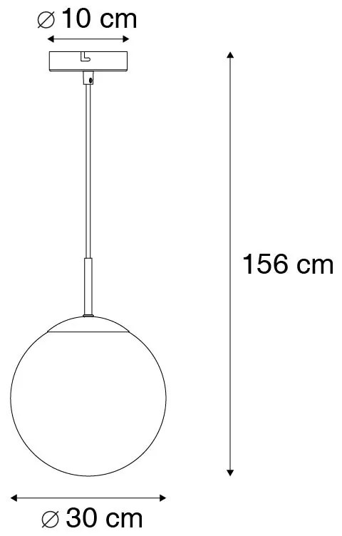 Candeeiro suspenso inteligente preto com vidro fumado 30 cm incl. Wifi ST64 - Pallon