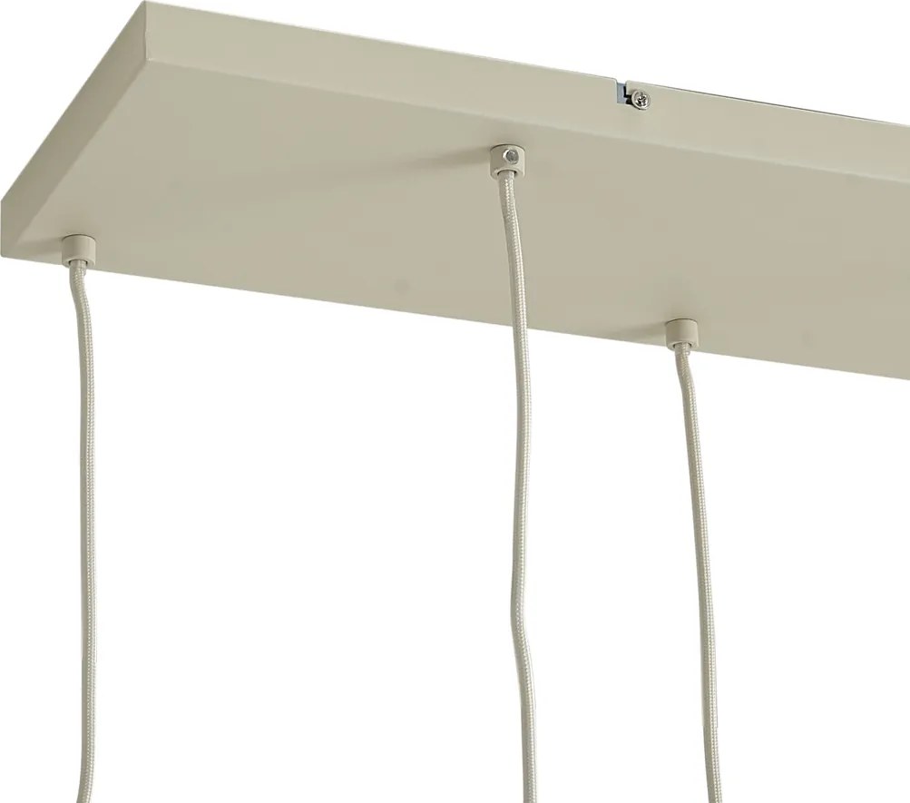 Candeeiro suspenso escandinavo bege com vidro branco 6 luzes - Wisp