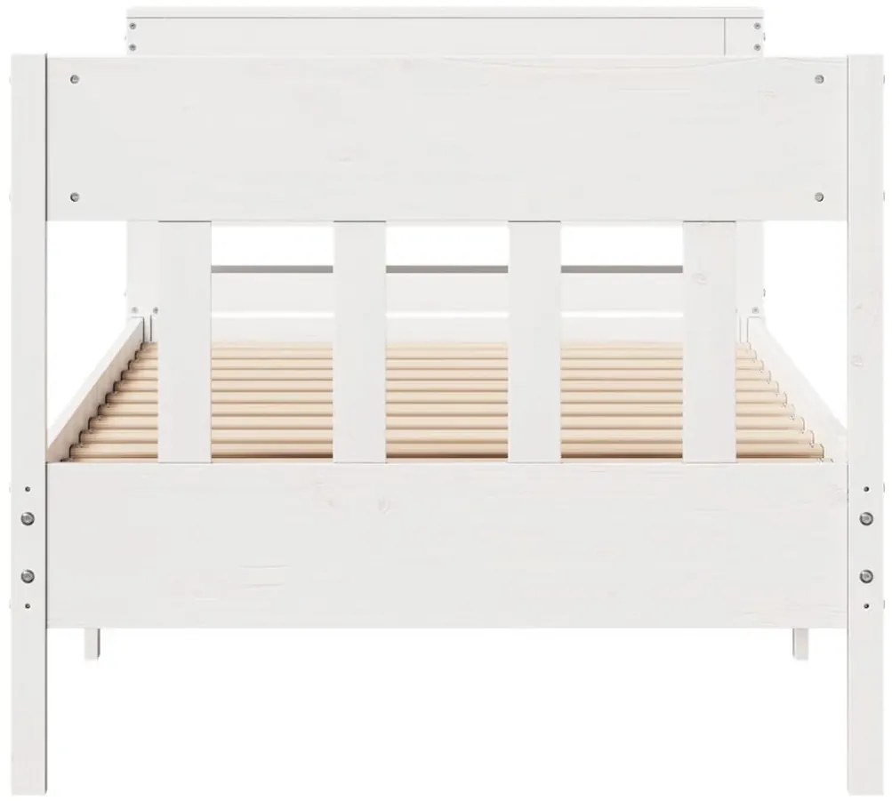 Cama sem colchão 90x190 cm madeira de pinho maciça branco