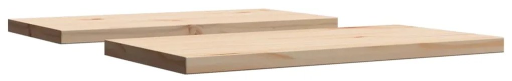 Tampos de mesa retangulares 2 pcs 60x30x2,5 cm pinho maciço
